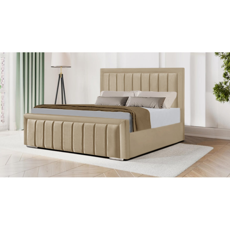 Athalla Upholstered Bed Frame, Mink, Single