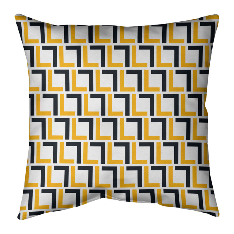 Housse de coussin Pittsburgh Football Luxury, Croisé en coton, Blanc / Noir / Jaune, 26 po x 26 po