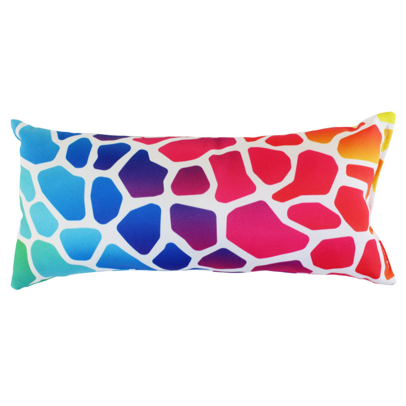 Animal Print Reversible Throw Pillow, Rainbow Gradient