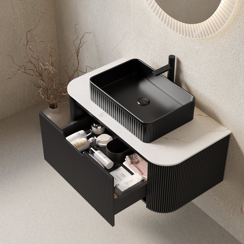 Meuble-lavabo mural moderne en céramique pour espaces élégants