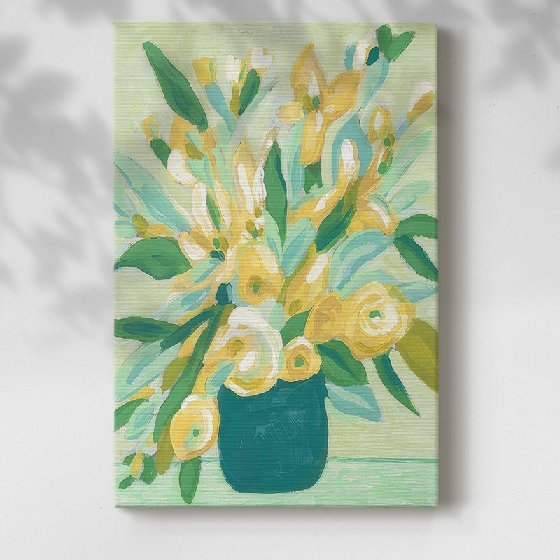Menthe et bouquet de soleil I, H 12 po x l 8 po