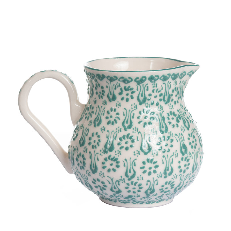 Céramique peinte à la main 45 oz Pichet en céramique, Blanc