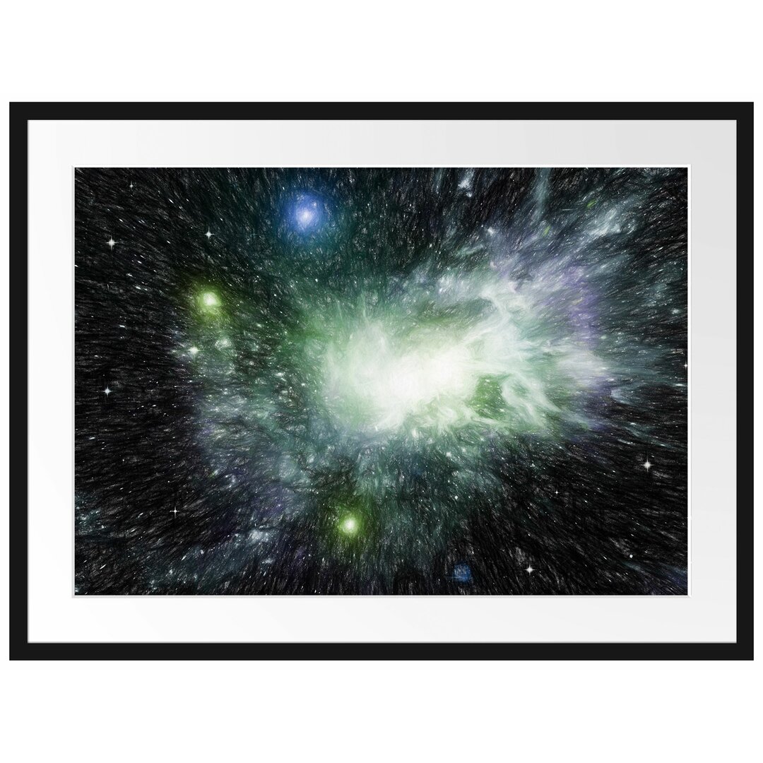 Gerahmtes Poster Ferne Galaxie im Sternenstaub