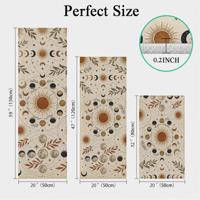 Tapis de cuisine lavables antidérapants Botanical Sun