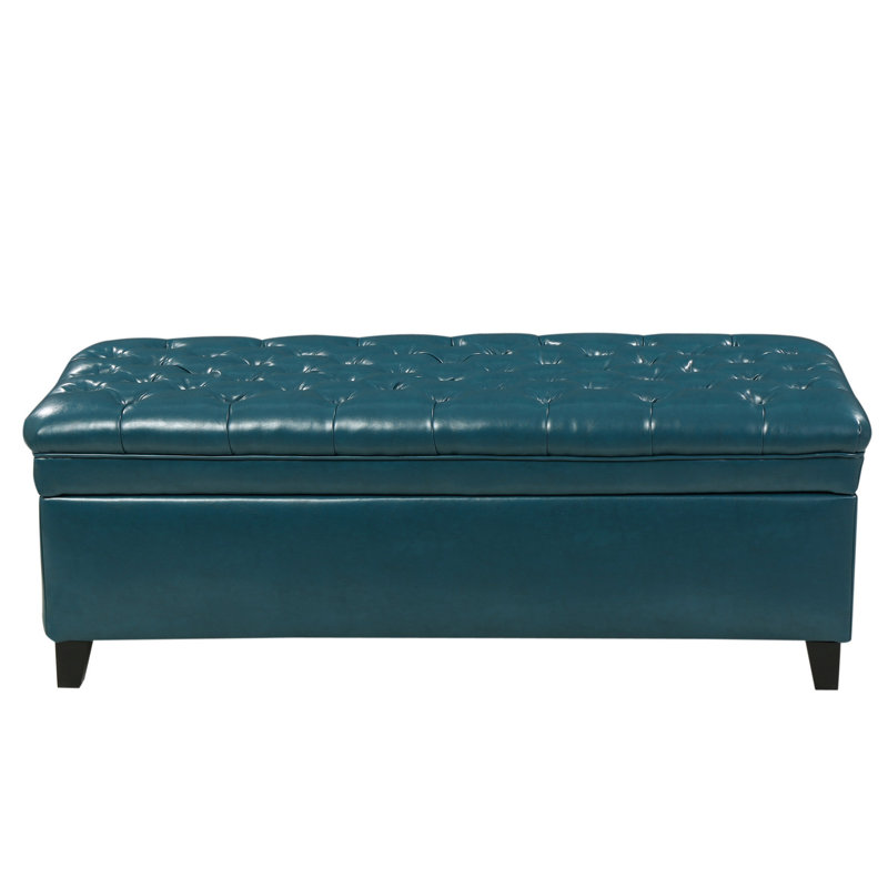 Ayia Upholstered Storage Bench, Teal