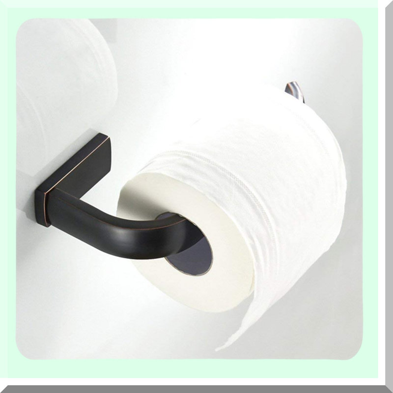 ElegantBronze Wall-Mounted Tissue Holder - Black Brushed ORB Finish for Bathroom