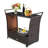 Wicker Bar Cart with Stools