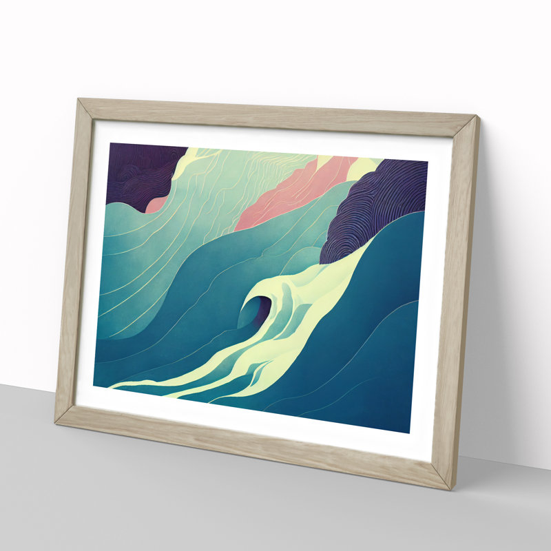 Abstract Waterfall - Framed Print, 34cm H x 46cm W x 2cm D, Oak
