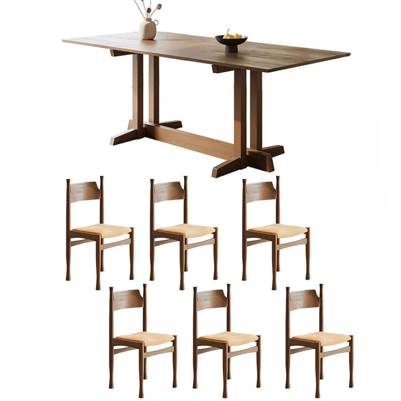 Table de salle à manger en bois de frêne massif de qualité supérieure, H 29,53 po x L 78,74 po x l 31,5 po