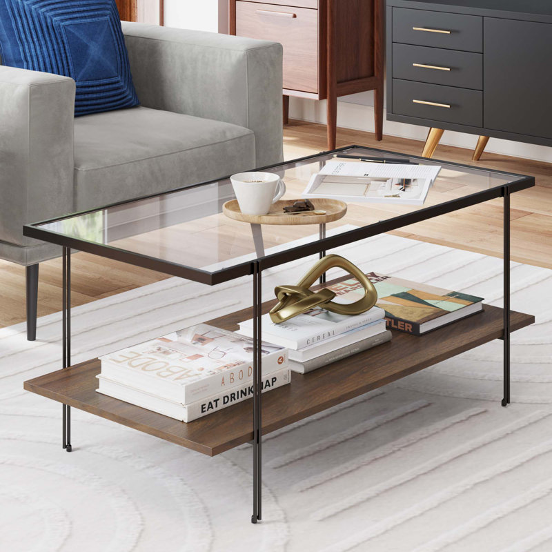 Coffee Table with Storage, Black
