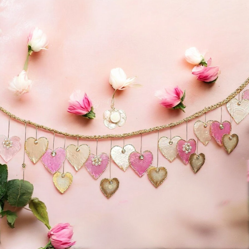 Guirlande Jewiz Hearts Capiz, Rose