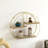 Mercer41 Elegant 3-tier Decorative Floating Geometric Arc Wall Shelf - Semi-circular Metal And Wood Wall-mounted Shelf For Entryway, Bathroom, Bedroom, And Living Room Decor, Gold Finish