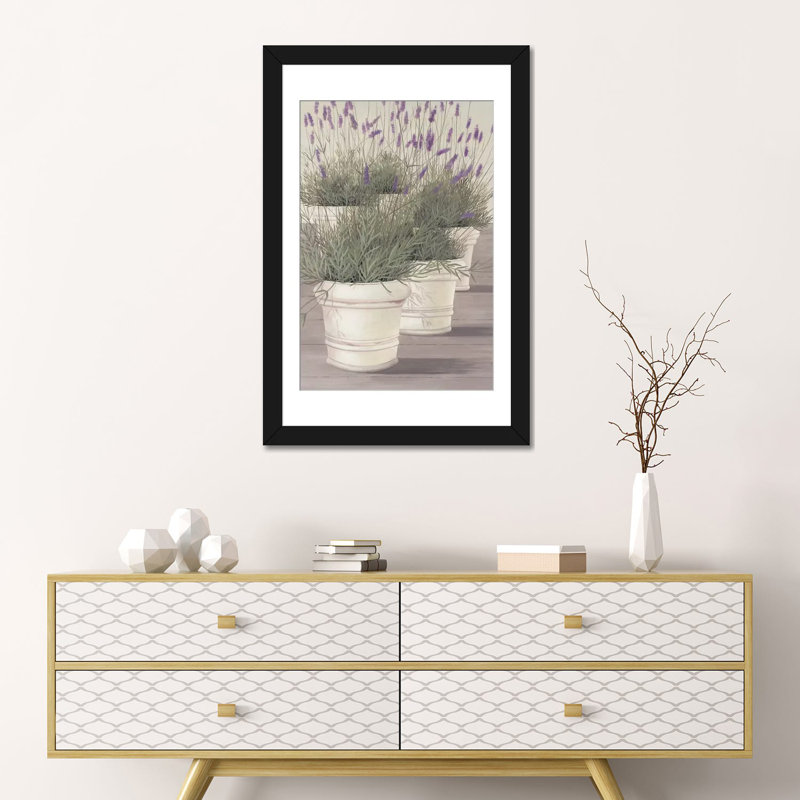 « lavande », impression sur toile, H 24 po x l 16 po x P 1 po, Papier avec cadre noir, Blanc