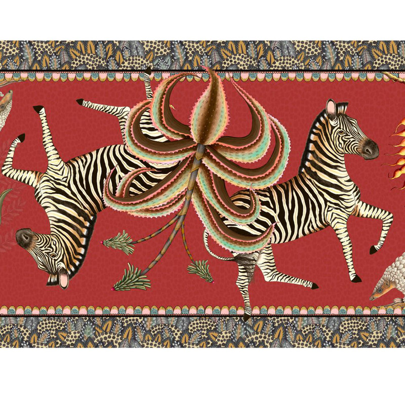 Table Runner - Pangolin Park - Small, Royal Red, 94'' L x 16'' W