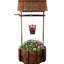 Pot à fleurs rustique en bois pour décoration de jardin avec seau suspendu et beauté d'ombrage