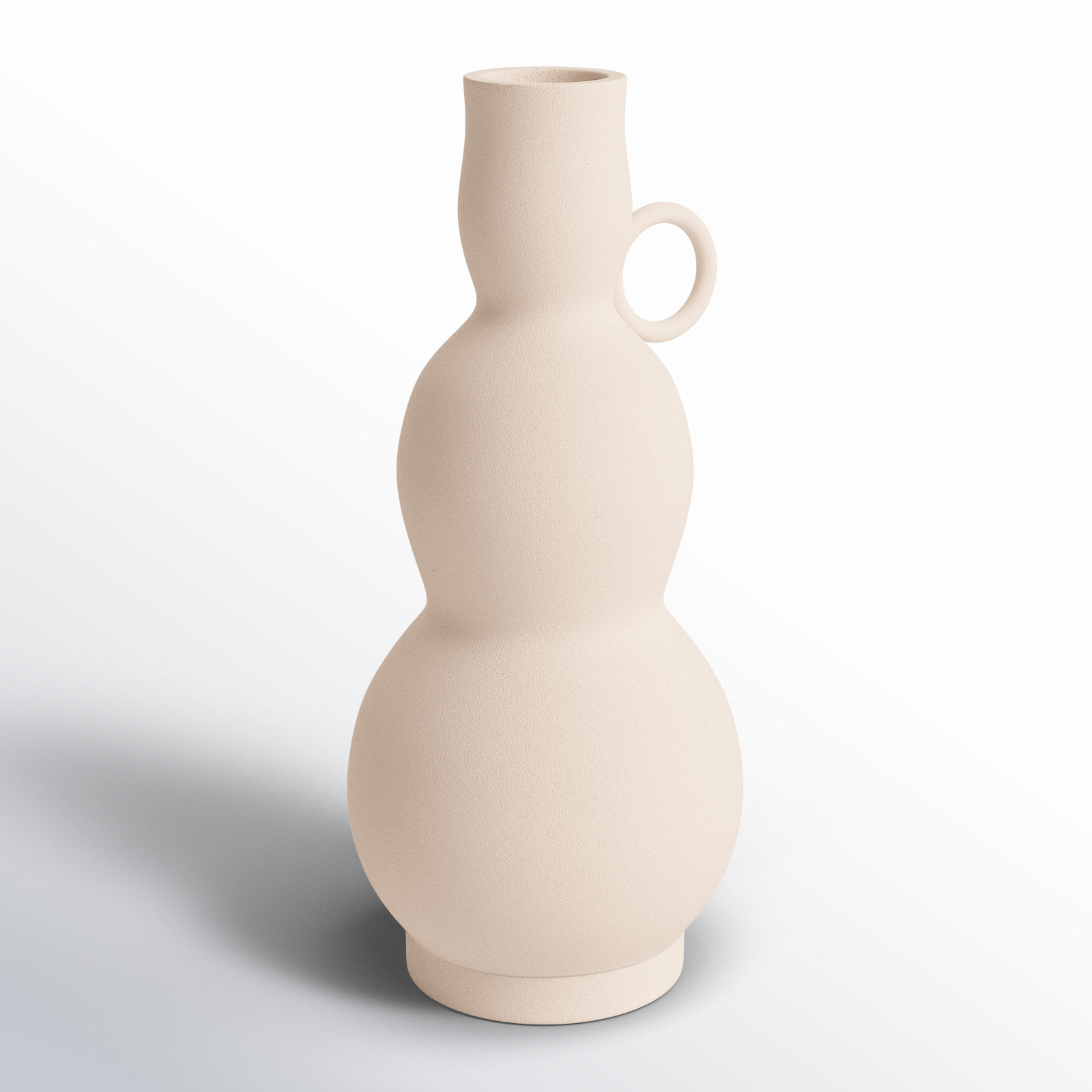 Amali Table Vase, 9.45" H x 4.15" W x 4.15" D, Off White