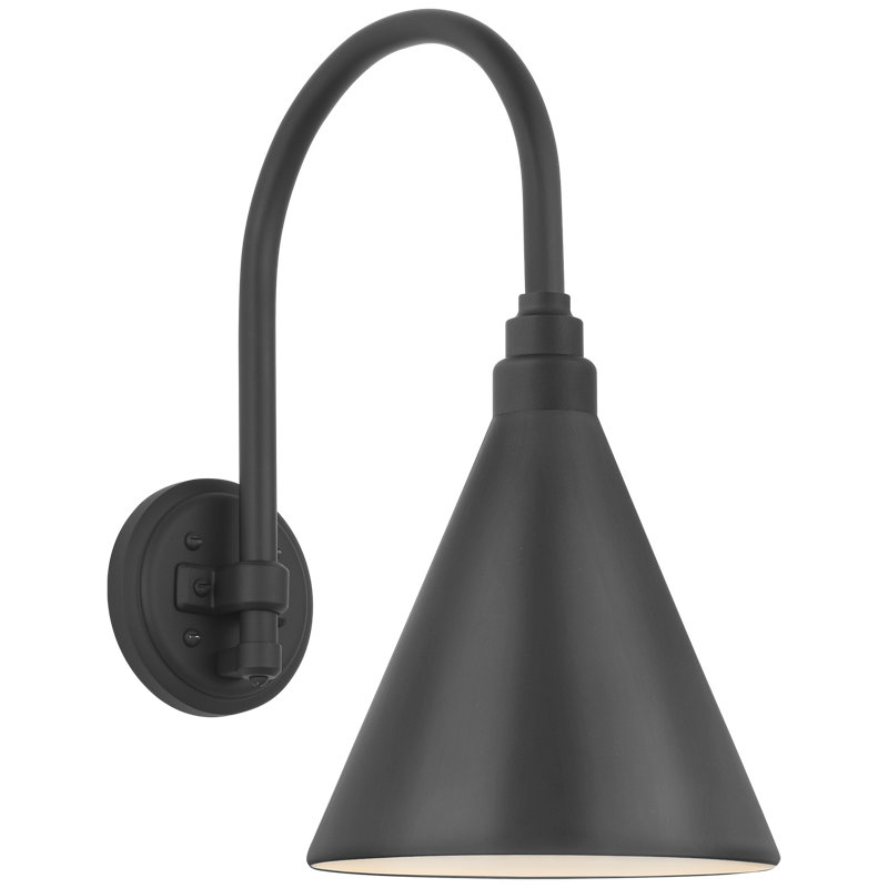 Thomas O'Brien 1 - Light Outdoor Barn Light, Matte Black, Matte Black, 17.5" H x 9" W x 15" D