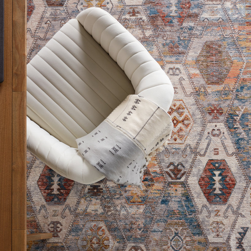 Tapis marocain ivoire Alvertia, Rectangle 8 pi x 10 pi