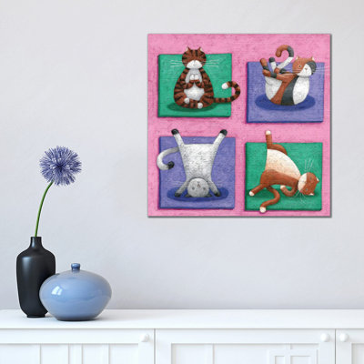 Yoga For Cats by Peter Adderley - Wrapped Canvas Gallery-Wrapped Canvas Giclée
