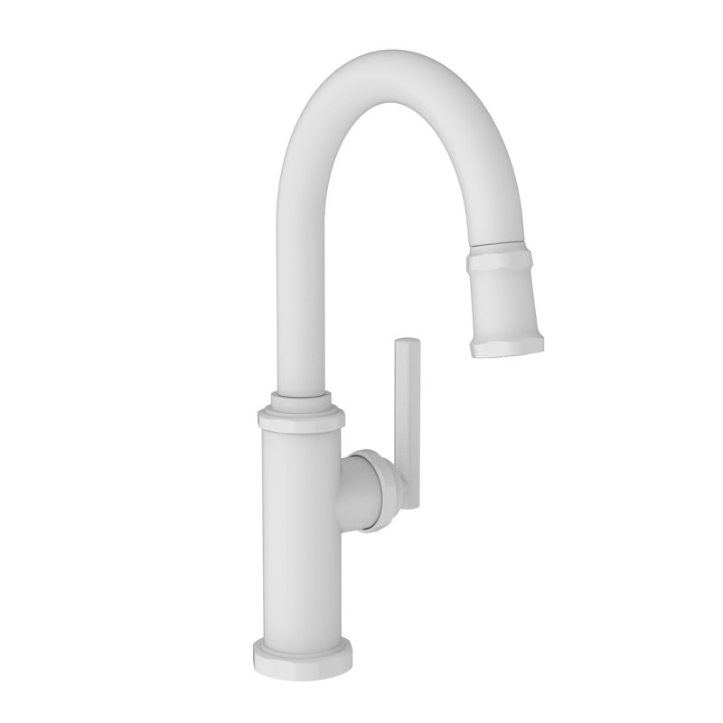 Heaney Single Handle Pull Down Bar Faucet, Matte White