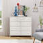 Commode 9 tiroirs, commode avec tiroir large 39,4 po, tissu facile à tirer et commode en bois avec plateau-259287300