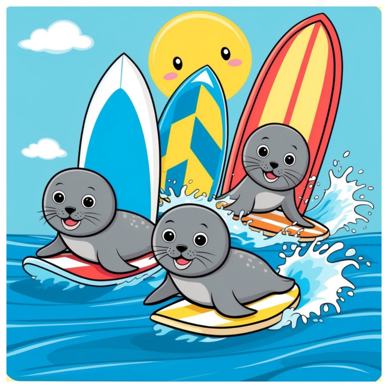 Coussins Sails Surf Illustration, 14 X 14 pouces
