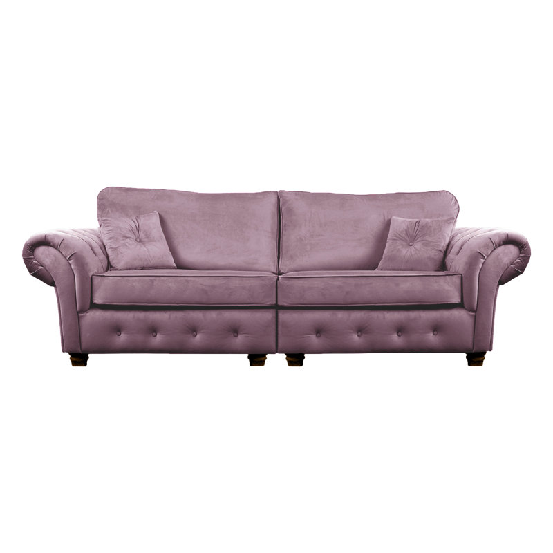 Lila 4 Seater Velvet Sofa, Lavender