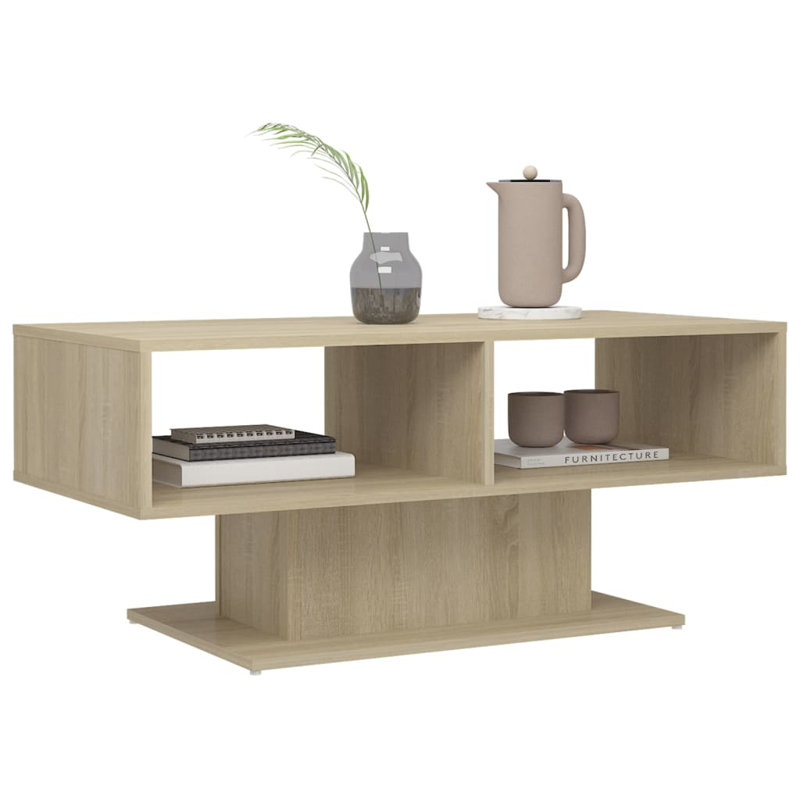 Godbolt Pedestal Coffee Table with Storage, Sonoma Oak