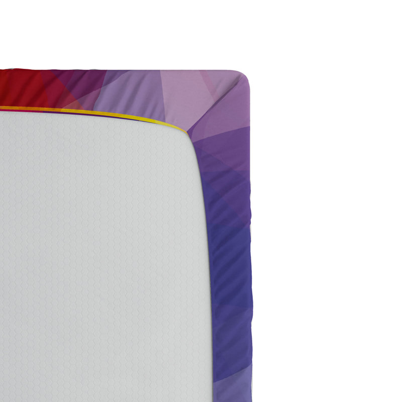Full Size Multicolor Geometric Microfiber Fitted Sheet