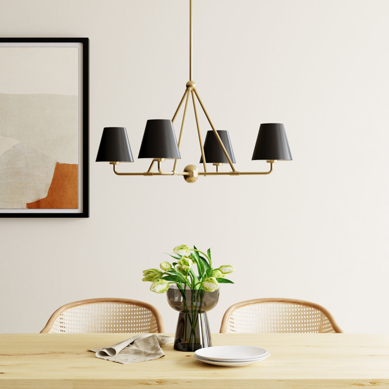 Kinston 4-Light Chandelier, Gold, Black