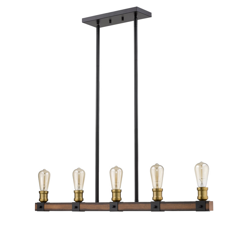 Charles 5 - Light Kitchen Island Pendant, Rustic Mahogany