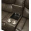 Canapé modulaire inclinable manuel en simili cuir Tavin avec console porte-gobelet