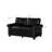 Living Room Sofa Loveseat Black Faux Leather-124793058