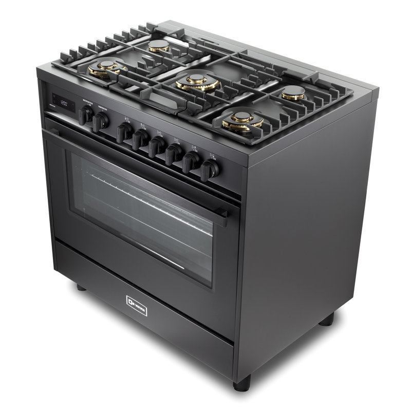 Verona Ultima Midnight 36" 5 Burner Single Dual Fuel Range