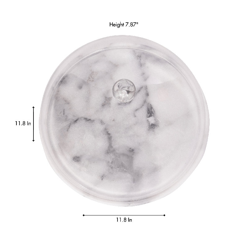 White Marble Plate with Acrylic Dome for Appetizers