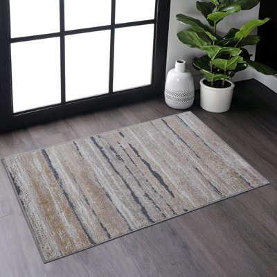 LOOM & LUXE Collection 2X3 Striped Non-Shedding Living Room Bedroom Dining Home Office Stylish And Stain Resistant Area Rug