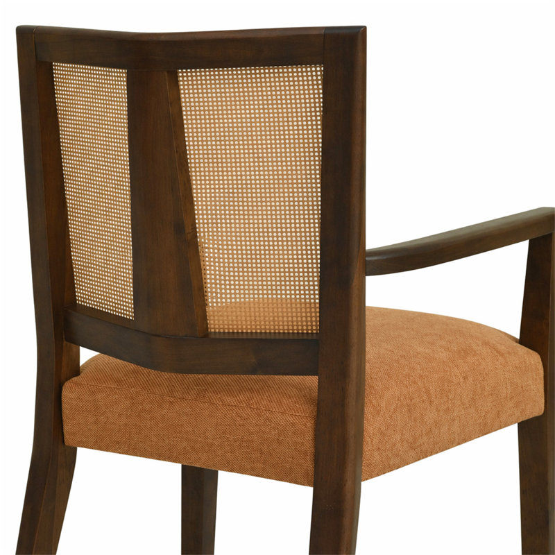 Chaise avec accoudoirs (ensemble de 2), Caramel, Walnut