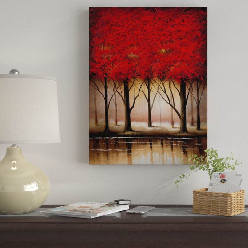 «Serenade in Red», reproduction de peinture à l'acrylique sur toile, H 32 po x l 24 po x P 2 po, Toile tendue, Pas de tapis
