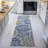 Hagy Modern Floral Textured Weave Navy/Green Indoor/Outdoor Rug-784718825