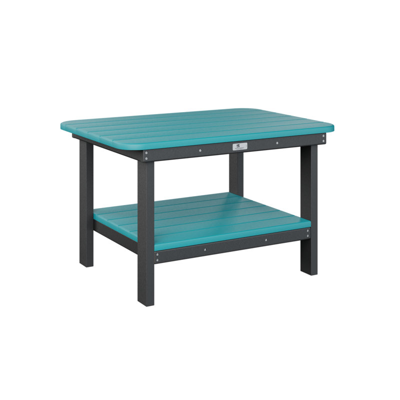 Outdoor Rectangle Coffee Table, Black, Aruba Blue