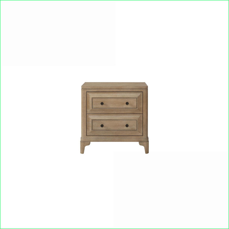 Table de chevet 2 tiroirs couleur sable avec ports USB - Rangement compact pour chambre à coucher