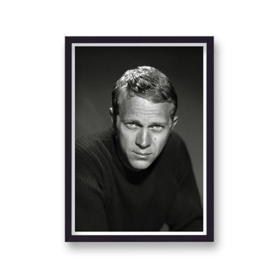 Steve Mcqueen Classic Screenshot Portrait 1 Piece Single Picture Frame Wall Art
