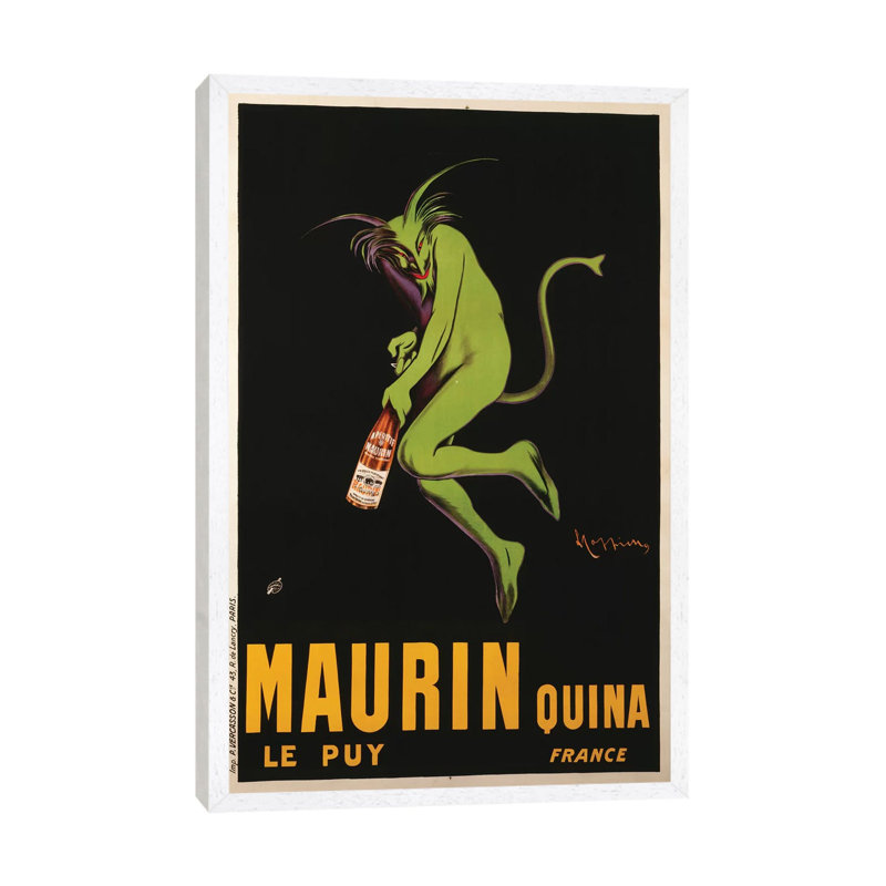 Maurin Quina Advertisement, C.1922 by Leonetto Cappiello - Print on Canvas, 101.6 cm H x 66.04 cm W, White Framed Canvas