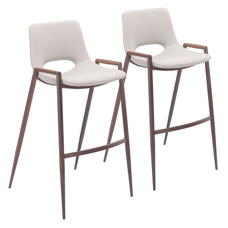 Upholstered Counter Stool, Beige, Bar Stool (29.3” Seat Height)