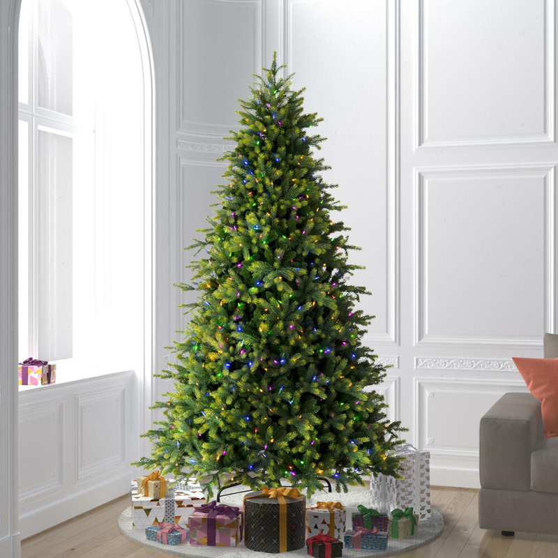 9' H Lighted Artificial Fir Christmas Tree