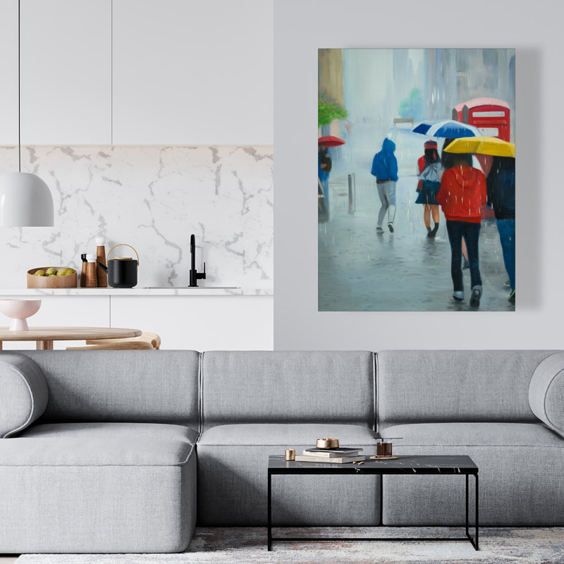 Les gens qui marchent sous un parapluie | Décoration Rainy Day
