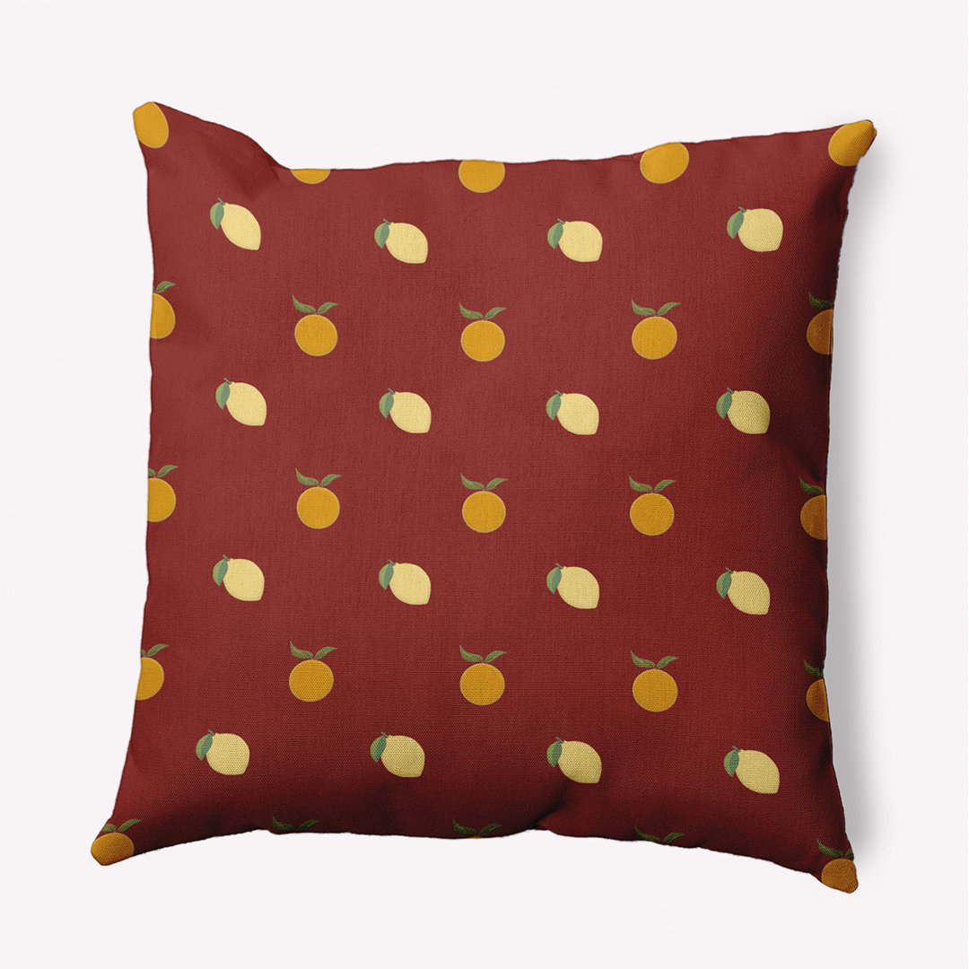 Oranges and Lemons Pattern Decorative Throw Pillow e by design 