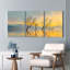 Tableau sur toile tendue « Reflets des arbres au coucher du soleil sur le lac » (Ensemble de 3)-1238537576