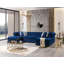 Canapé modulaire en velours bleu marine Lorena-92113161
