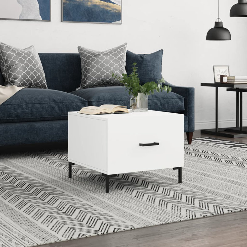 Avaiyah Four Leg Coffee Table with Storage, White